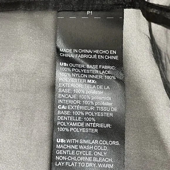 White House Black Market Vtg Style Blouse Women’s 4 Black Sheer Organza Lace